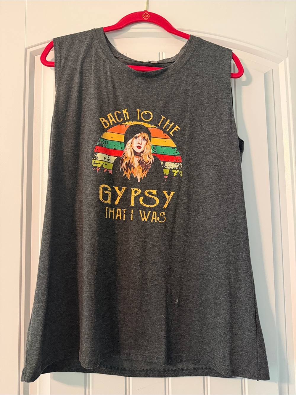 Back to the Gypsy That I Was Graphic Muscle Tank - Dark Gray